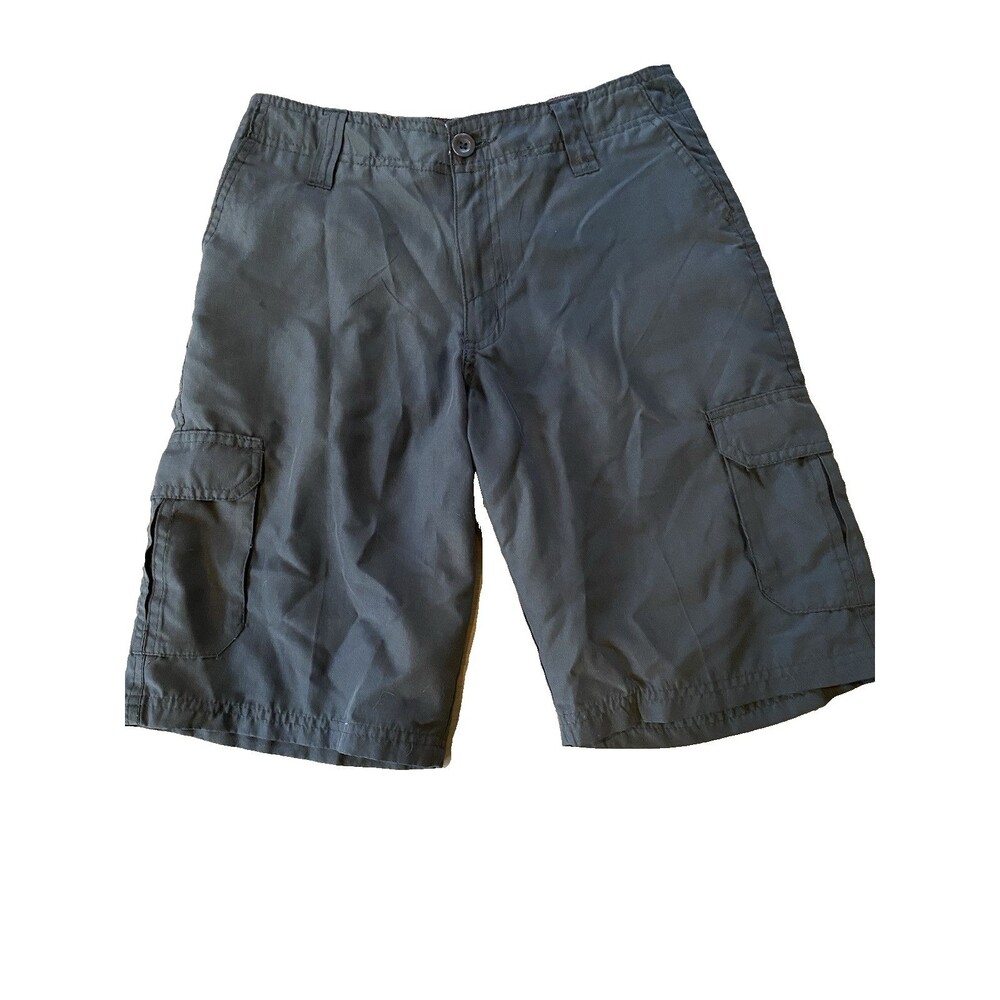 Burnside Shorts Boys Size 18 Waist 28 Gray Cargo Hybrid Quick Dry Swim Short